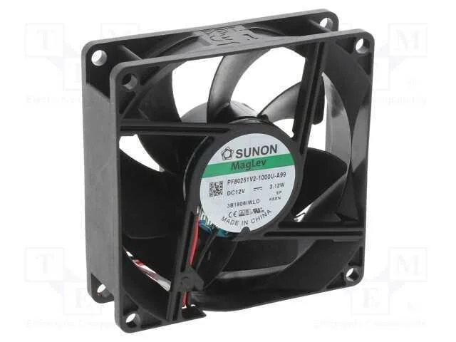 Ventilador: DC, transversal, 12VDC, 80x80x25mm, 9.