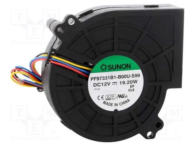 Ventilador: Dc, Blower, 12vdc, 97x95x33mm, 71,7m3/H, 58dba, 24awg