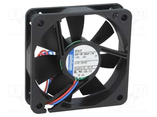 Ventilador: DC, transversal, 24VDC, 60x60x15mm, 2.