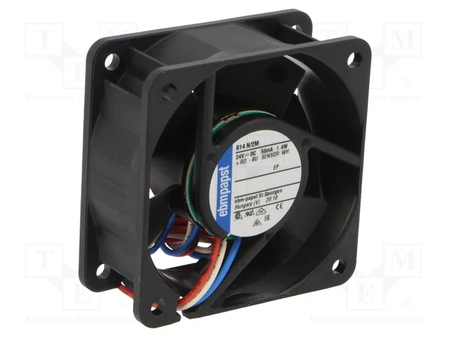Ventilador: DC, transversal, 24VDC, 60x60x25mm, 3.
