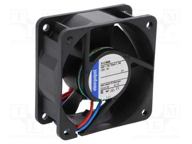 Ventilador: DC, transversal, 24VDC, 60x60x25mm, 3.