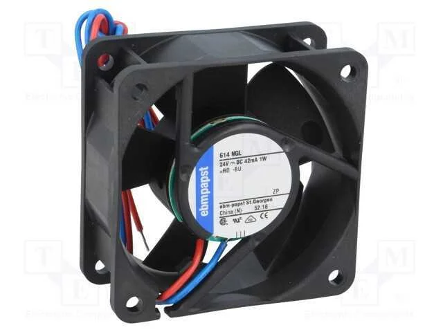 Ventilador: DC, transversal, 24VDC, 60x60x25mm, 2.