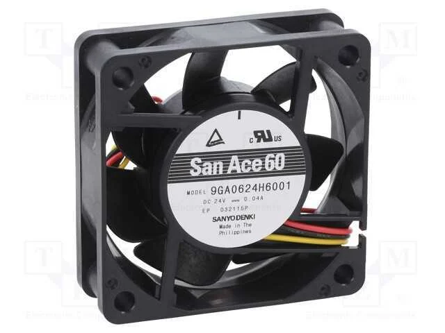 Ventilador: DC, transversal, 24VDC, 60x60x20mm, 3.