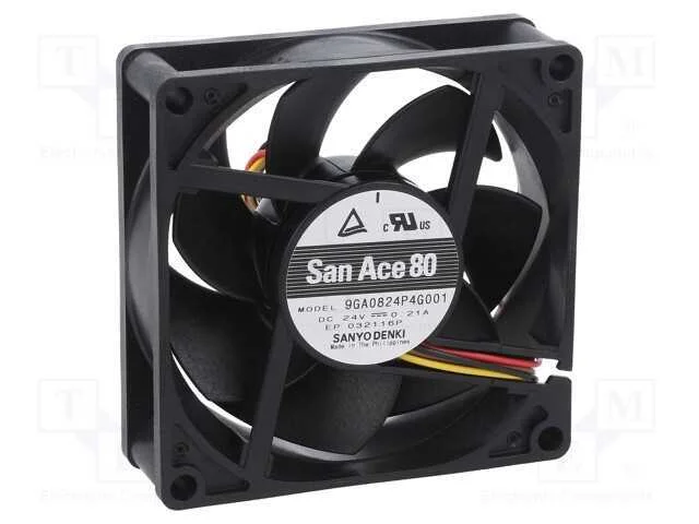 Ventilador: DC, transversal, 24VDC, 80x80x25mm, 1.