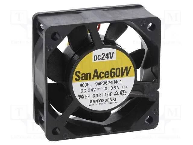 Ventilador: DC, transversal, 24VDC, 60x60x25mm, 3.