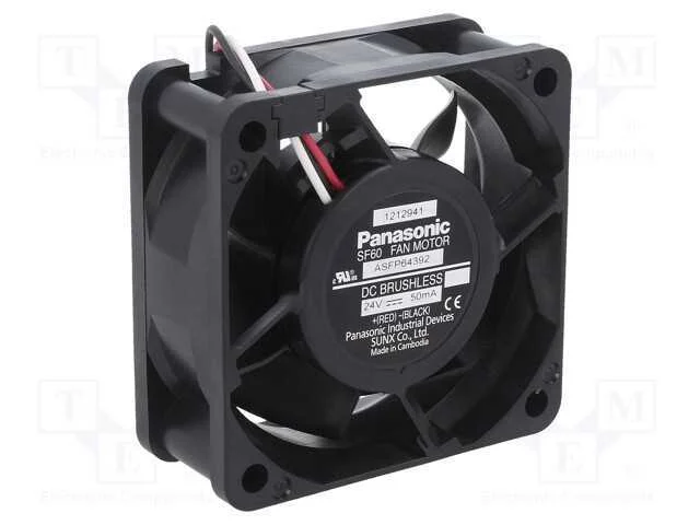 Ventilador: DC, transversal, 24VDC, 60x60x25mm, 2.