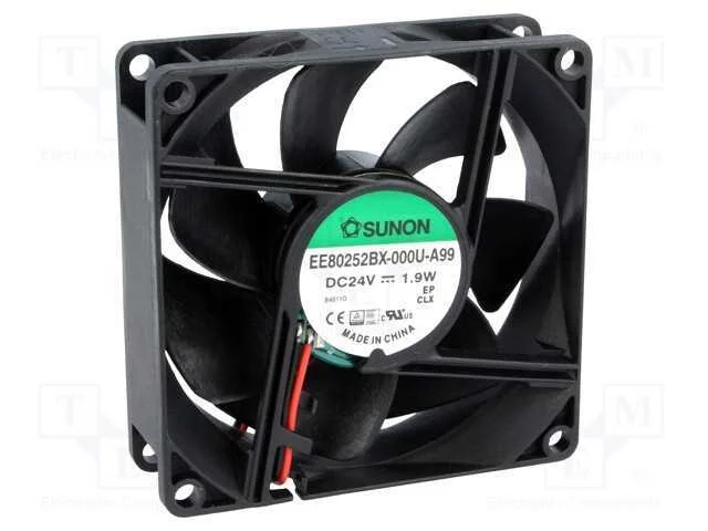 Ventilador: DC, transversal, 24VDC, 80x80x25mm, 7.