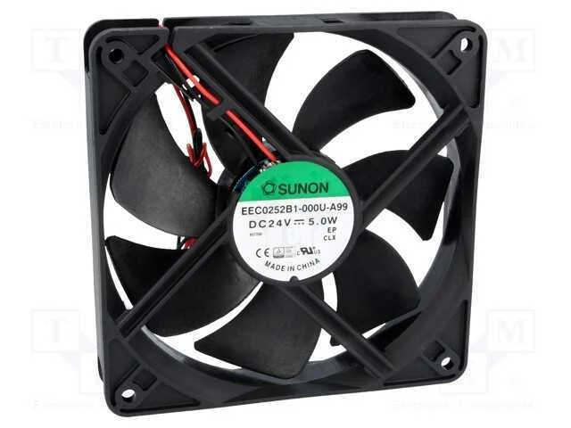 Ventilador: Dc, Transversal, 24vdc, 120x120x25mm, 183,8m3/H, 24awg