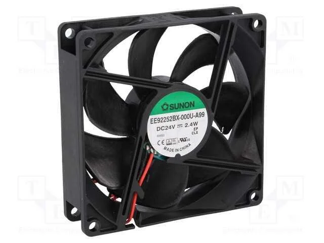 Ventilador: DC, transversal, 24VDC, 92x92x25mm, 9.