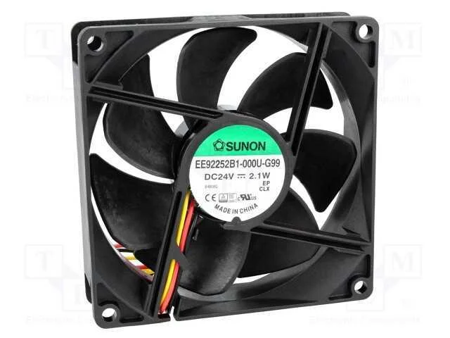 Ventilador: DC, transversal, 24VDC, 92x92x25mm, 8.