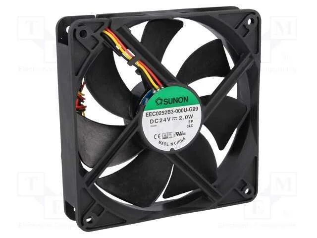 Ventilador: DC, transversal, 24VDC, 120x120x25mm,.