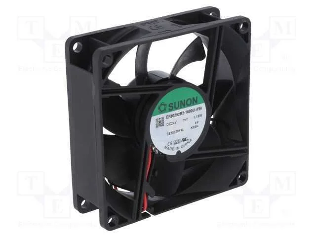 Ventilador: DC, transversal, 24VDC, 80x80x25mm, 6.