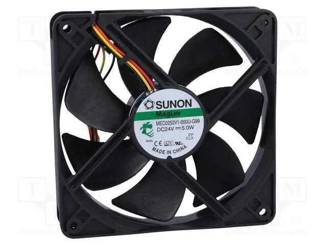 Ventilador: DC, transversal, 24VDC, 120x120x25mm,.