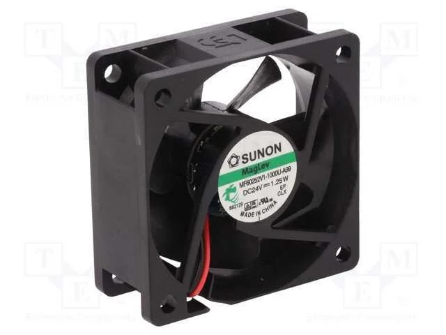 Ventilador: DC, transversal, 24VDC, 60x60x25mm, 3.