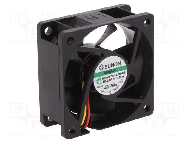 Ventilador: DC, transversal, 24VDC, 60x60x25mm, 3.