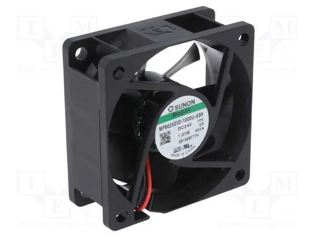 Ventilador: DC, transversal, 24VDC, 60x60x25mm, 3.