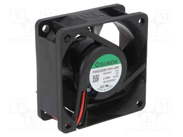 Ventilador: DC, transversal, 24VDC, 60x60x25mm, 4.