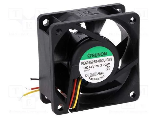 Ventilador: DC, transversal, 24VDC, 60x60x25mm, 6.