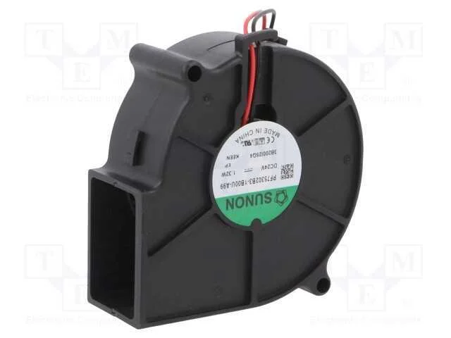 Ventilador: DC, blower, 24VDC, 75x75x30mm, 18,35m.