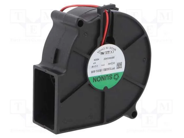 Ventilador: DC, blower, 24VDC, 75x75x30mm, 23,44m.