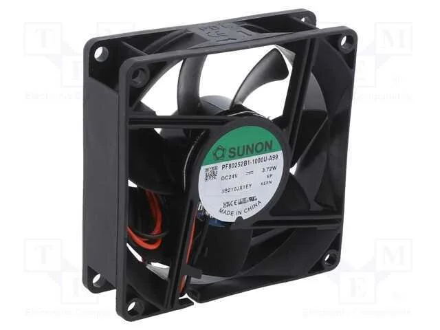Ventilador: DC, transversal, 24VDC, 80x80x25mm, 1.