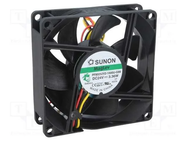Ventilador: DC, transversal, 24VDC, 80x80x25mm, 9.
