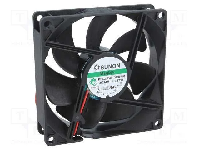 Ventilador: DC, transversal, 24VDC, 92x92x25mm, 1.