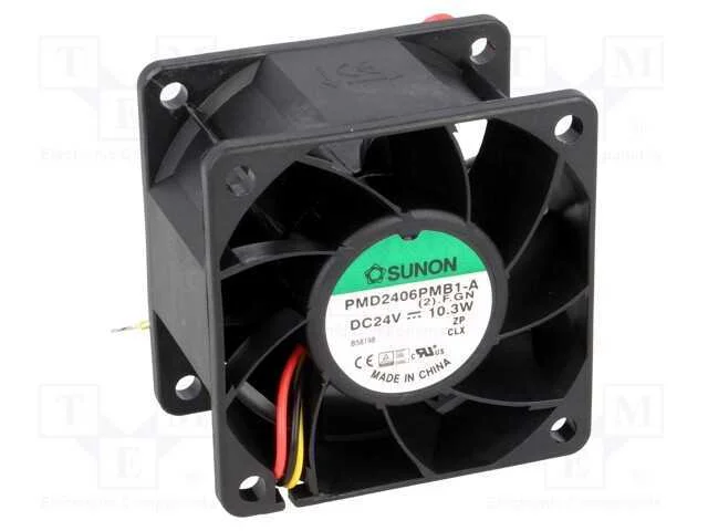 Ventilador: DC, transversal, 24VDC, 60x60x38mm, 9.