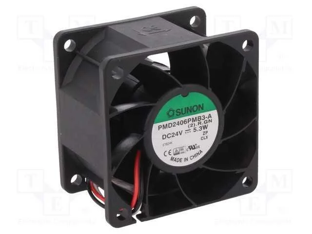 Ventilador: DC, transversal, 24VDC, 60x60x38mm, 7.