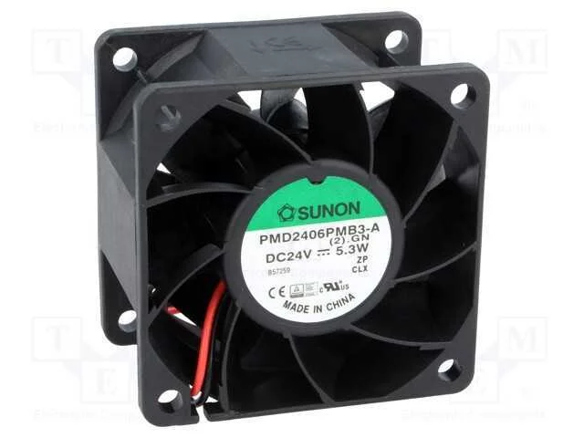 Ventilador: DC, transversal, 24VDC, 60x60x38mm, 7.