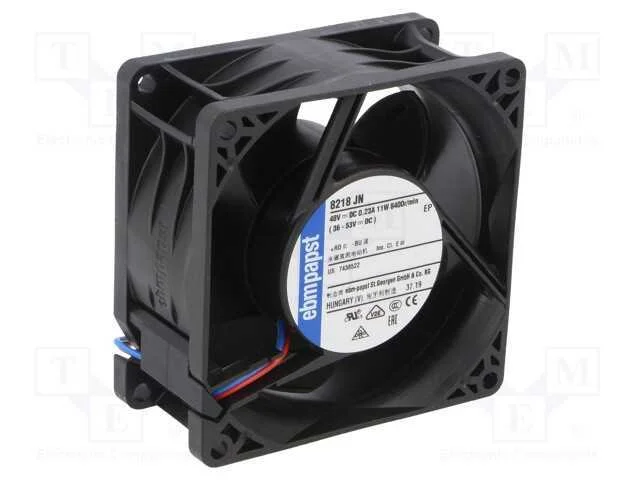 Ventilador: DC, transversal, 48VDC, 80x80x38mm, 1.