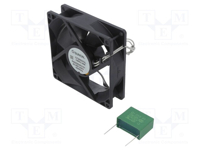 Ventilador: EC, transversal, 230VAC, 92x92x25mm, .