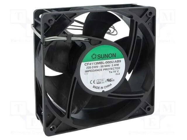 Ventilador: EC, transversal, 230VAC, 120x120x38mm.