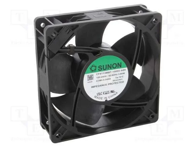 Ventilador: EC, transversal, 230VAC, 120x120x38mm.