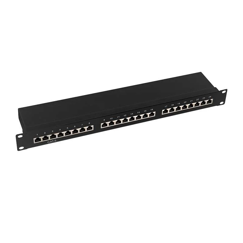 Logilink Patchpanel 19" Einbau Kat.6 Stp 24 Port, Schwarz
