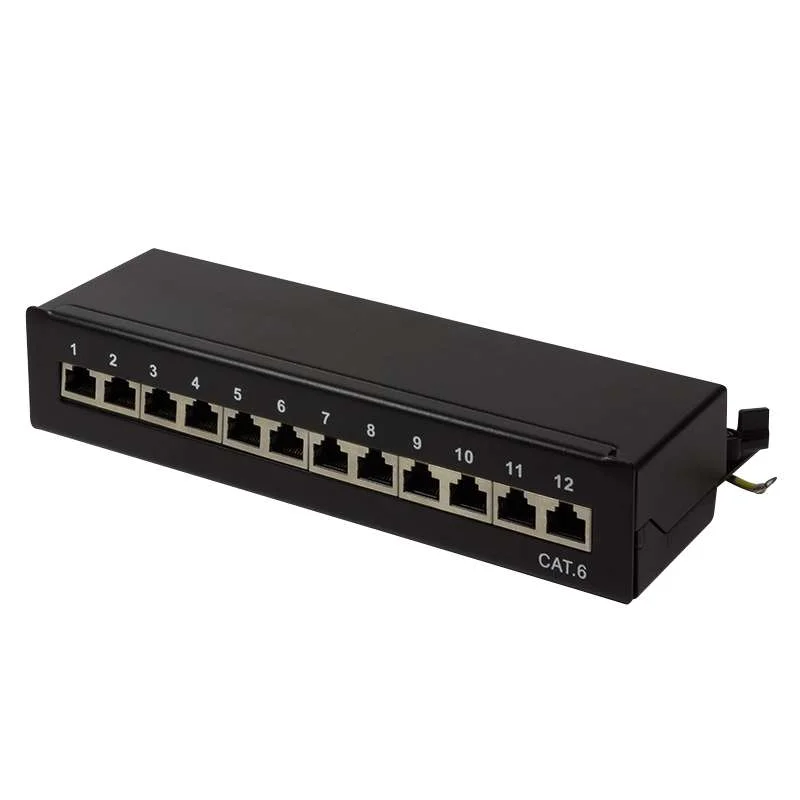 Logilink Patchpanel Tisch/Wand Cat.6 Stp 12 Ports, Schwarz