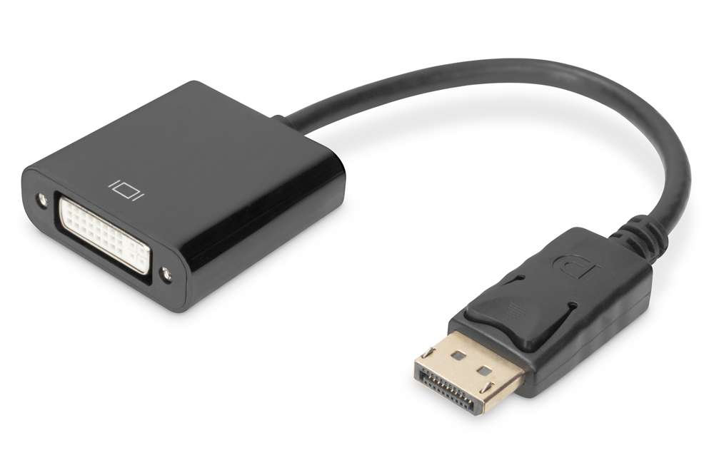 DIGITUS 0.15M, DISPLAYPORT/DVI-I 0,15 M PRETO