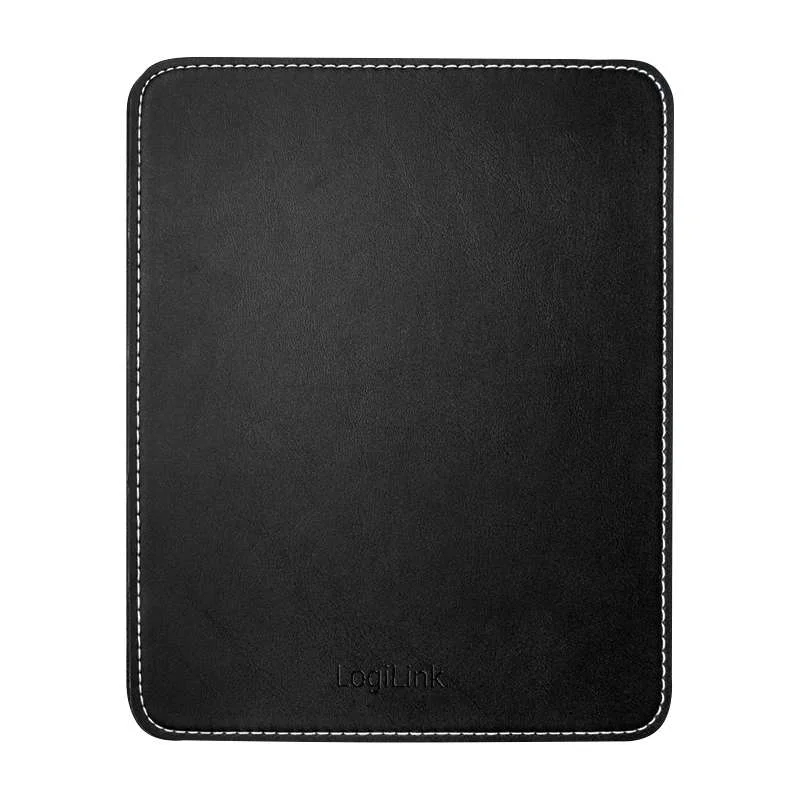 Logilink Mauspad Leder Design Schwarz