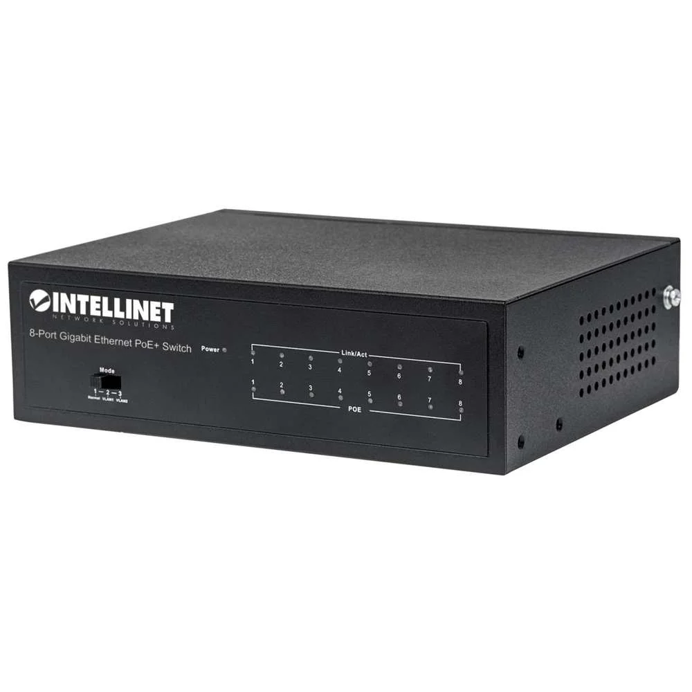Intellinet Switch 8-Port Gigabit Ethernet Poe+ 60w Desktop