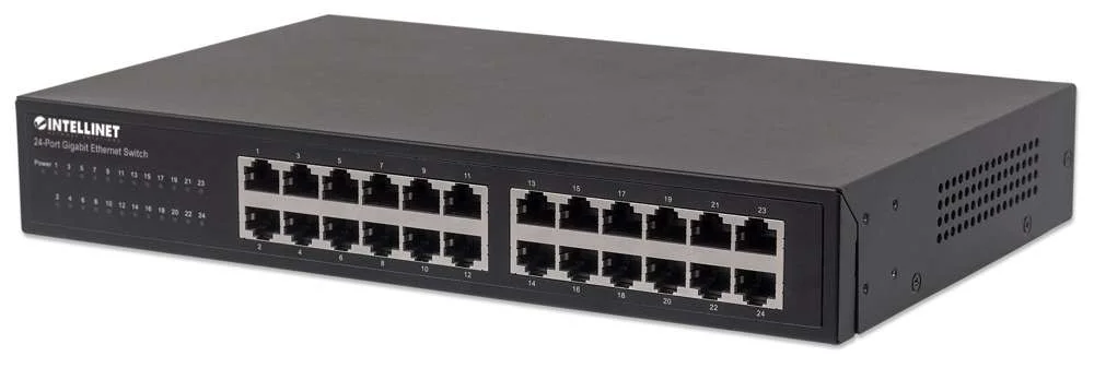 Intellinet 24-Port Gigabit Switch Desktop & 19"Rackmount Met