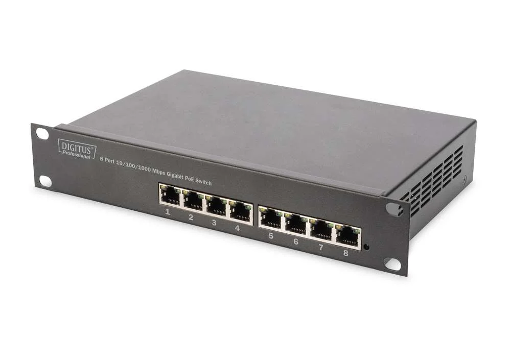 Digitus Switch 8-Port  Gigabit 80w  Poe Unmanaged Schwarz