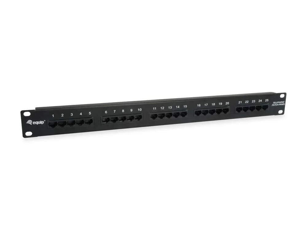 Equip Patchpanel 25x Rj45 Cat3  19" 1he Isdn Schwarz