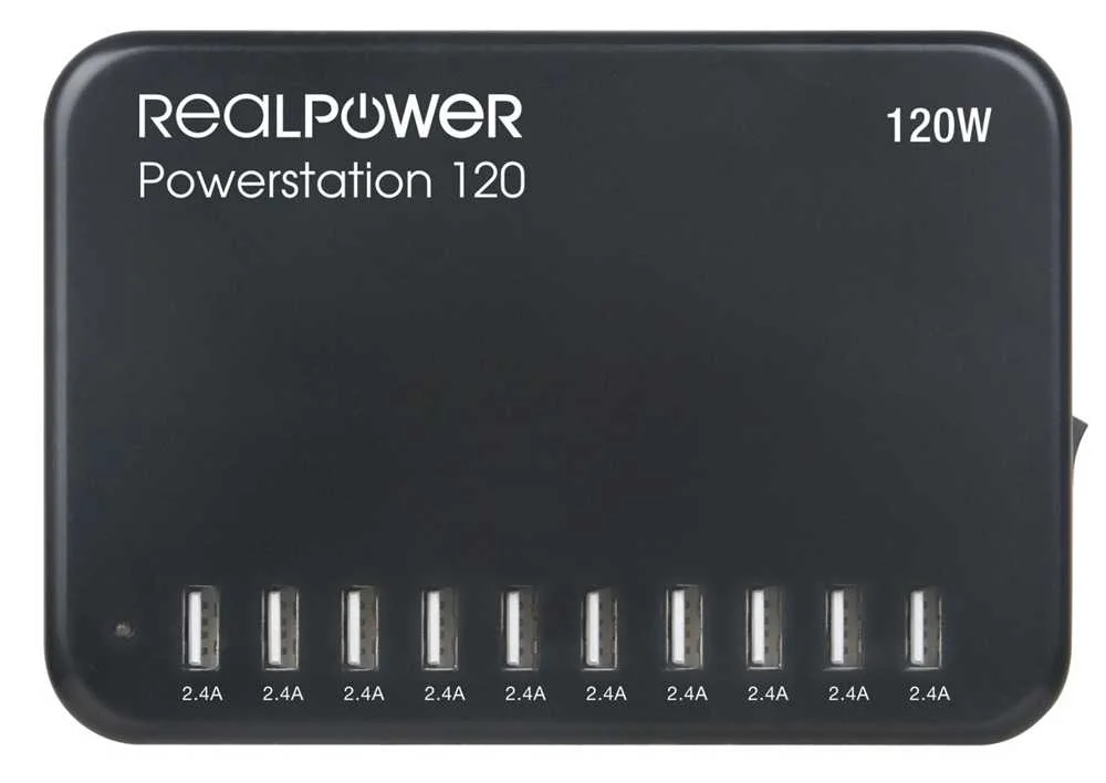 Realpower Ladestation Power Station 120    120w  10xusb-A