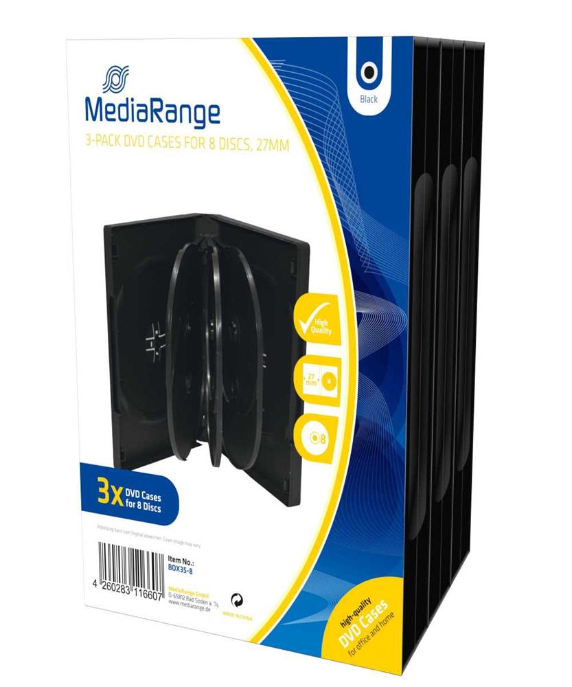 Mediarange Box35-8 Caixa para Discos Óticos Porta.