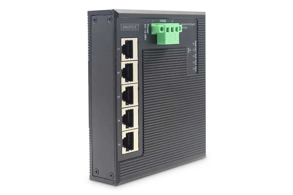 Digitus Switch Ind. 5-Port  Gigabit Flat    Unmanaged Schwar