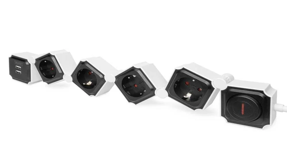 Digitus Flexible 4-Fach Steckdosenl. 2 Usb-Anschluss & Schal
