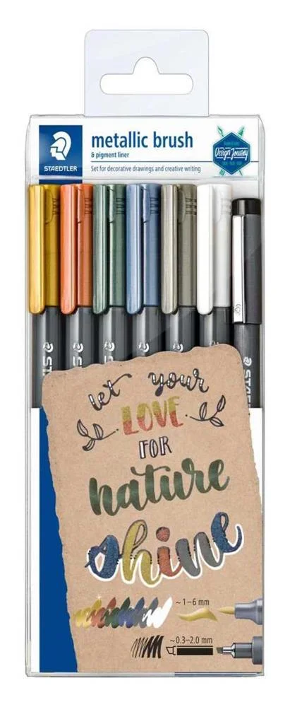 Staedtler Marker Metallic & White Brush 6 St.& 1 Pigm.