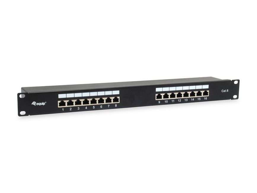 Equip Patchpanel 16x Rj45 Cat6  19" 1he Schwarz