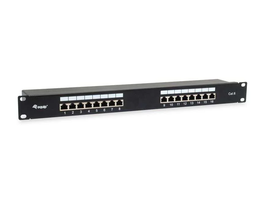 Equip Patchpanel 16x Rj45 Cat6  19" 1he Schwarz
