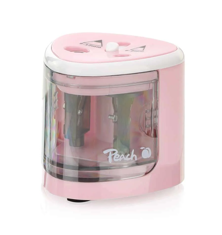 PEACH PO102 AFIADOR DE LÁPIS ELÉTRICO ROSA, BRANCO